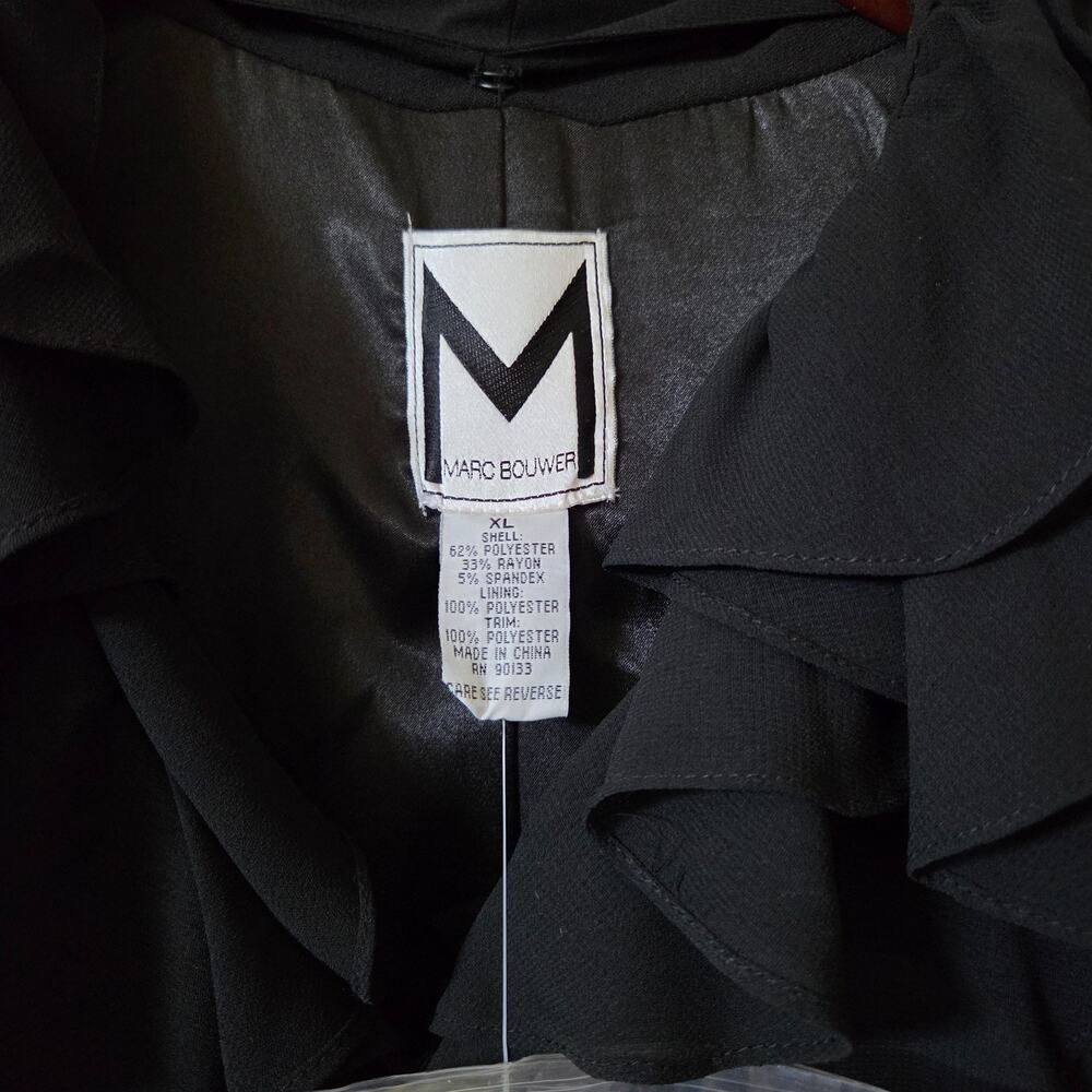 Marc Bouwer NWT Womens XL Black Blouse Convertible Ruffle Top Detachable Collar - Picture 4 of 16